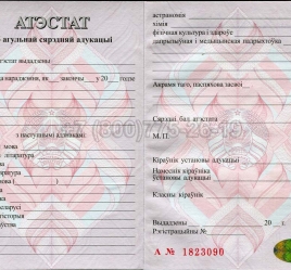 Аттестат о Полном Среднем Образовании Беларуси 2023г в Тюмени